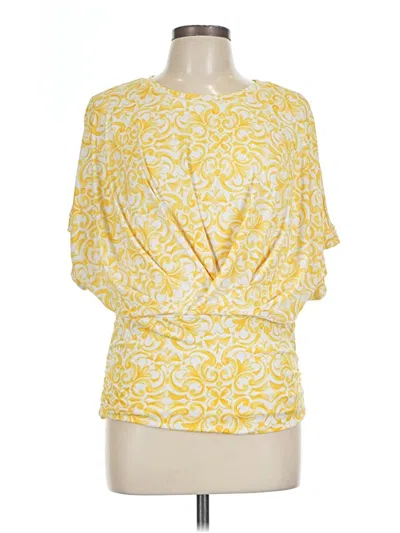Pre-owned Cynthia Steffe Short Sleeve Blouse In Yellow