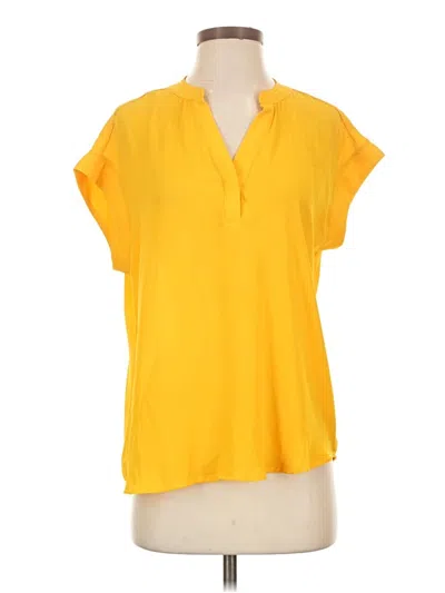 Pre-owned Cynthia Steffe Short Sleeve Blouse In Yellow