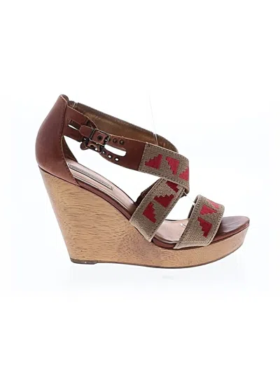Pre-owned Cynthia Vincent Wedges In Brown