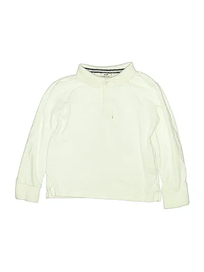 Pre-owned Cyrillus Kids' Long Sleeve Polo Shirt In White