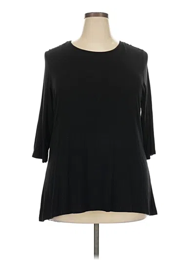 Pre-owned Cyrus 3/4 Sleeve Top Black Boatneck Tops
