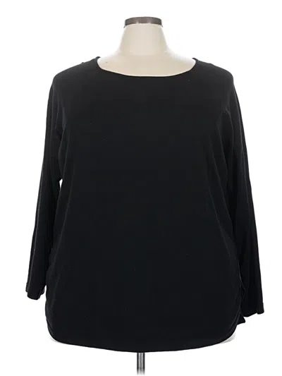 Pre-owned Cyrus 3/4 Sleeve Top Black Solid Pattern Boatneck Tops
