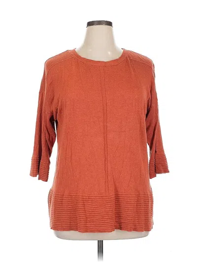 Pre-owned Cyrus 3/4 Sleeve Top Orange Boatneck Tops