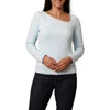 Cyrus Asymmetric Neck Long Sleeve Top In White