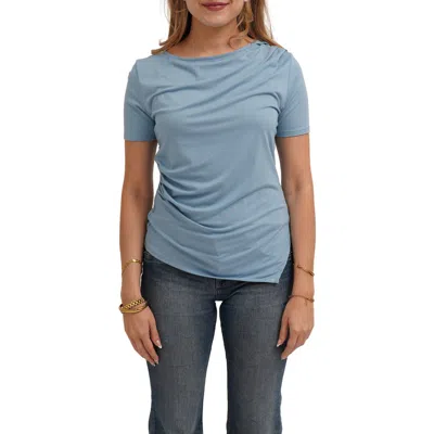 Cyrus Asymmetrical Hem Short Sleeve Top