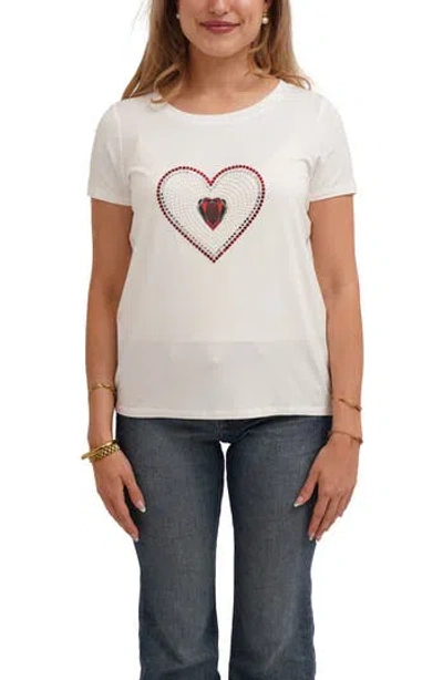 Cyrus Beaded Heart T-shirt In Brown