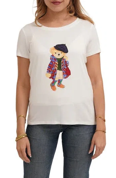 Cyrus Beret Bear Graphic T-shirt In Brown