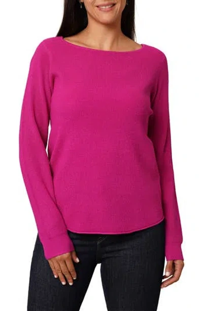 Cyrus Boat Neck Sweater In Pink