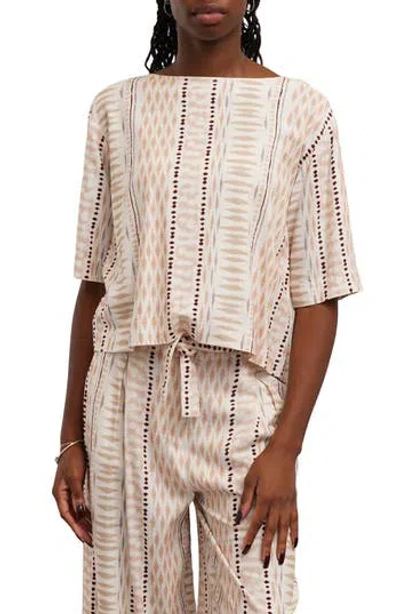 Cyrus Boat Neck Top In Neutral