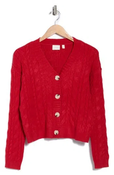 Cyrus Cable Knit Crop Cardigan