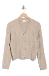 Cyrus Cable Knit Crop Cardigan In Neutral