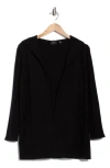 Cyrus Cable Knit Hooded Cardigan In Black