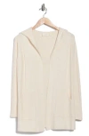 Cyrus Cable Knit Hooded Cardigan In White
