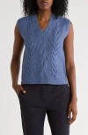 Cyrus Cable Knit Sweater Vest In Blue