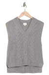 Cyrus Cable Knit Sweater Vest In Gray
