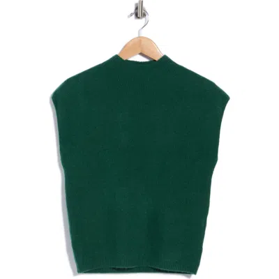 Cyrus Cap Sleeve Mock Neck Sweater In Green