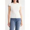 Cyrus Cap Sleeve Rib Top In Brown