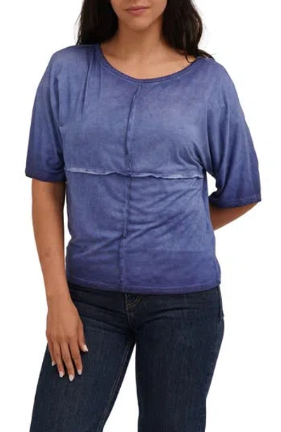 Cyrus Checkboard Stitch Jersey Top In Black