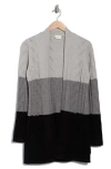 Cyrus Colorblock Pointelle Cardigan In Burgundy