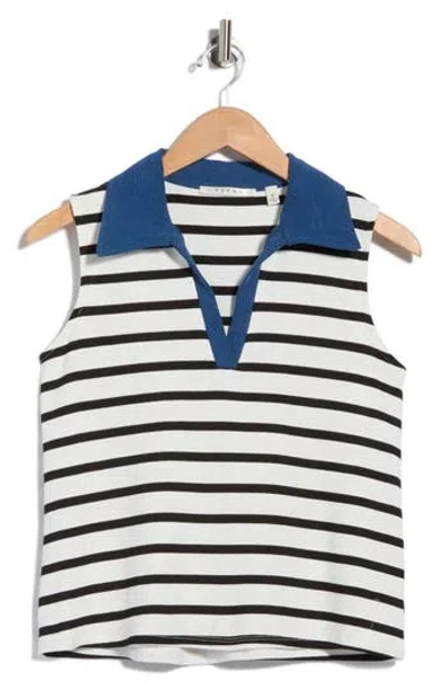 Cyrus Contrast Collar Stripe Vest In Multi