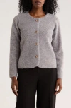 Cyrus Crewneck Button Front Cardigan In Gray