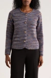 Cyrus Crewneck Button Front Cardigan In Gray