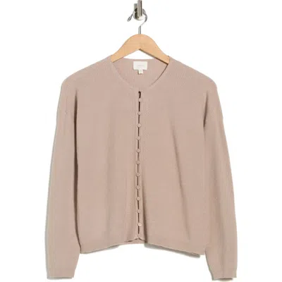 Cyrus Crewneck Button Front Cardigan In Neutral