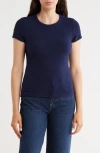 Cyrus Crewneck Cap Sleeve Top In Black