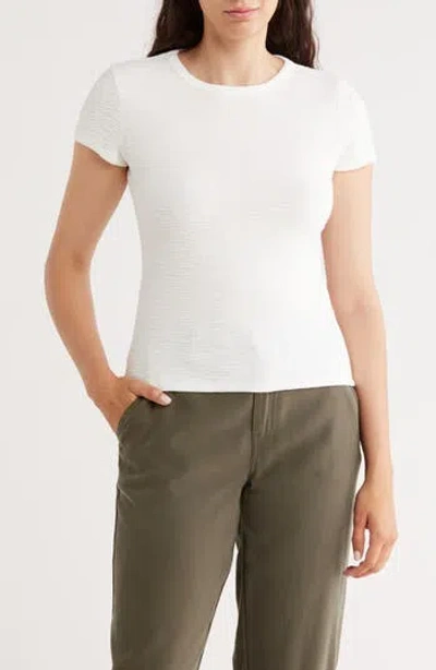 Cyrus Crewneck Cap Sleeve Top In Brown