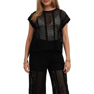 Cyrus Crewneck Dolman Top In Black