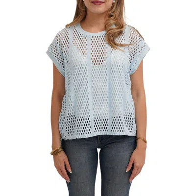 Cyrus Crewneck Dolman Top In Blue