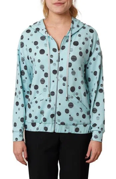 Cyrus Dots Terry Zip Hoodie In Blue