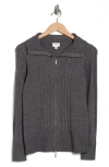 Cyrus Double Zip Cardigan In Gray