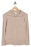 Cyrus Double Zip Cardigan In Neutral
