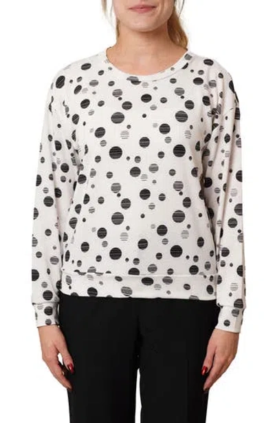 Cyrus Drop Shoulder Dot French Terry Sweater In Multi