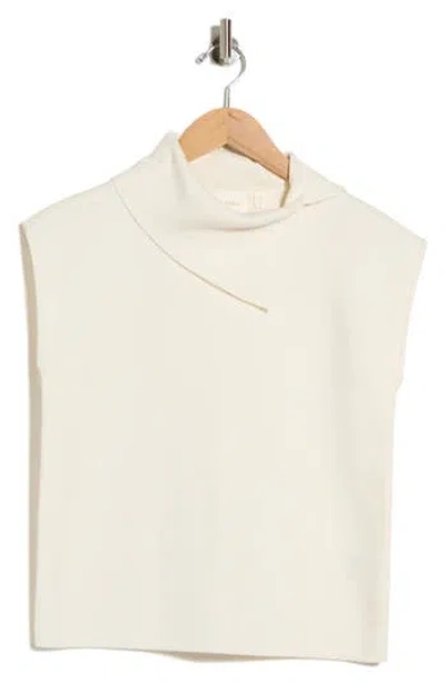 Cyrus Envelope Neck Sleeveless Sweater In Cream