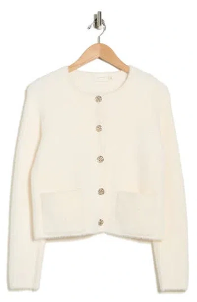 Cyrus Eyelash Knit Cardigan In Neutral