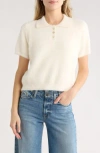 Cyrus Eyelash Knit Polo Sweater In White