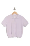 Cyrus Eyelash Knit Polo Sweater In Purple