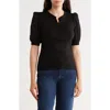 Cyrus Eyelet Sleeve Top In Black