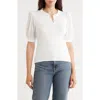 Cyrus Eyelet Sleeve Top In Brown