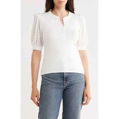 Cyrus Eyelet Sleeve Top In Brown