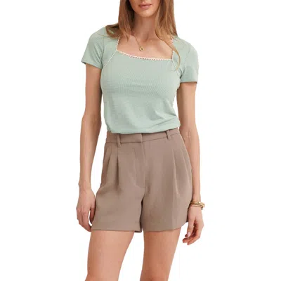 Cyrus Eyelet Trim Square Neck T-shirt In Multi