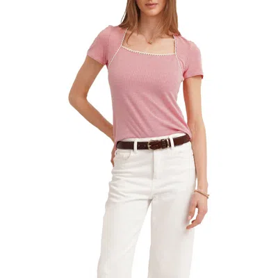 Cyrus Eyelet Trim Square Neck T-shirt In Multi
