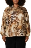 Cyrus Floral Button-up Shirt In Brown