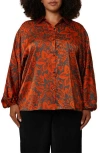 Cyrus Floral Button-up Shirt In Orange