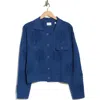 Cyrus Floral Textured Sweater Jacket In Blue