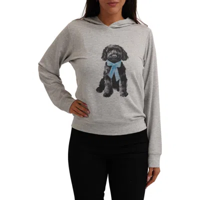 Cyrus Fluffy Dog Graphic Hoodie In Gray