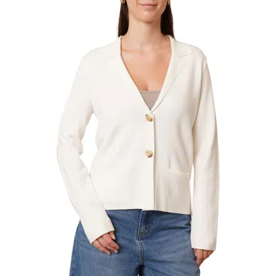 Cyrus Front Button Cardigan In White