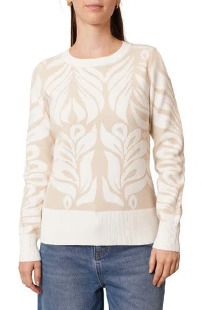 Cyrus Jacquard Pullover Sweater In Nude